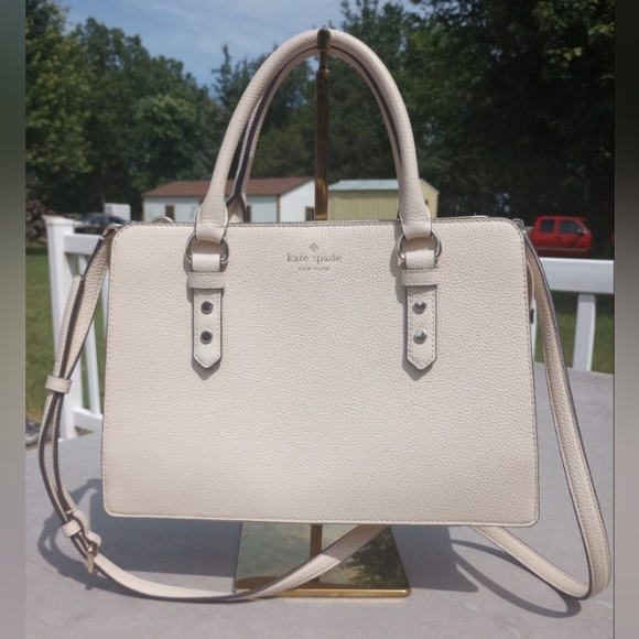 kate spade Handbags - SOLD Kate Spade Mulberry Street Lise Pebbled Leather Crossbody Satchel, Cream